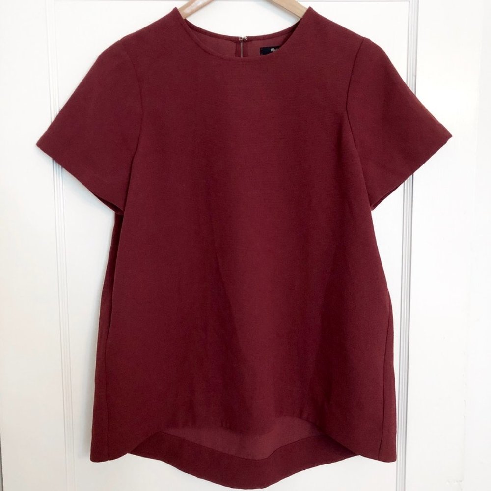 Madewell - Tailored Crepe Tee - Burgundy, M